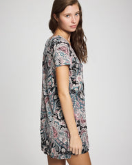 Soma / Short Sleeve Scoop Neck Sleepshirt REGAL PAISLEY BLACK