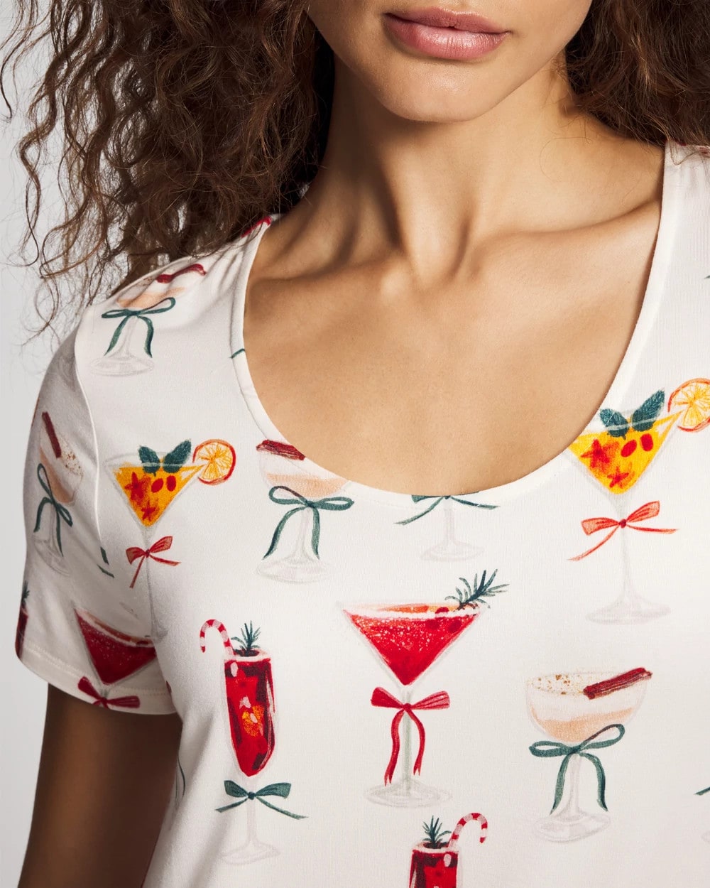 Soma / Short Sleeve Scoop Neck Sleepshirt MERRY MIXES CHAMP