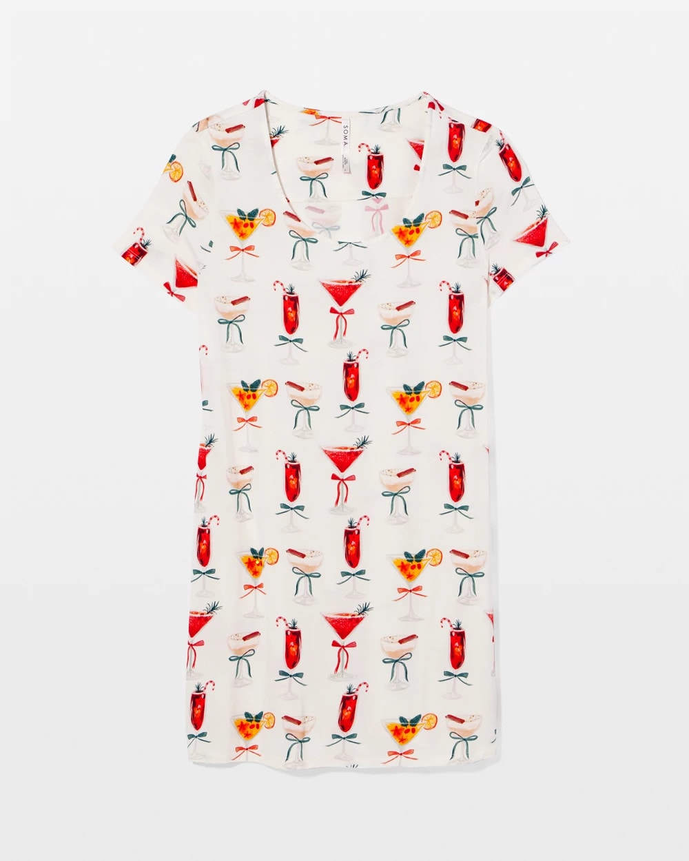 Soma / Short Sleeve Scoop Neck Sleepshirt MERRY MIXES CHAMP