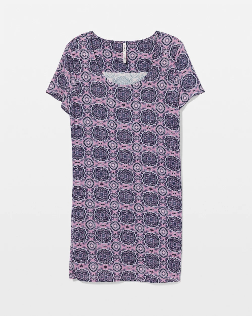 Soma / Short Sleeve Scoop Neck Sleepshirt HAVEN TILE MINI LILAC WIN