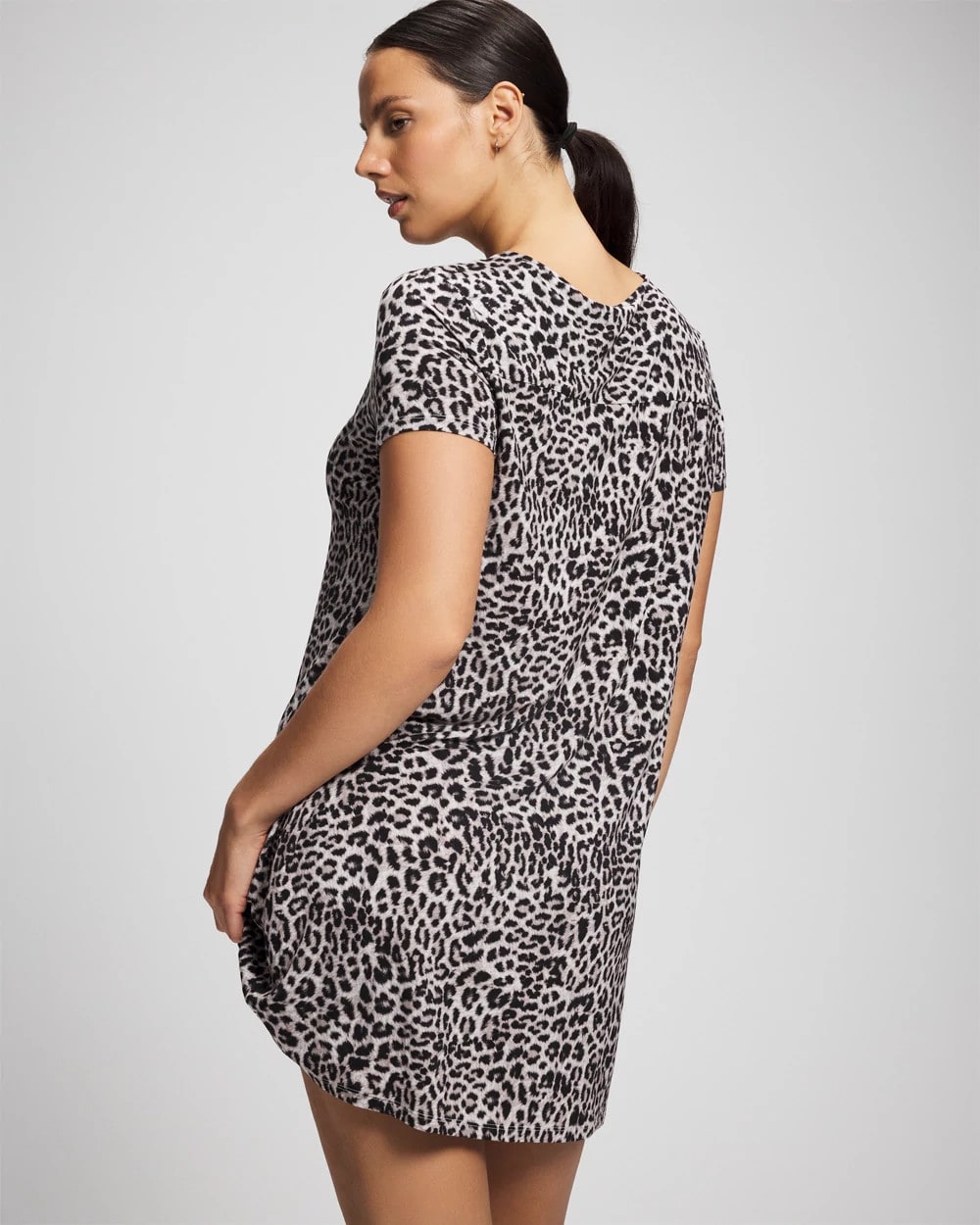 Soma / Short Sleeve Scoop Neck Sleepshirt DIVINE LEOPARD TAUPE