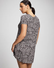 Soma / Short Sleeve Scoop Neck Sleepshirt DIVINE LEOPARD TAUPE