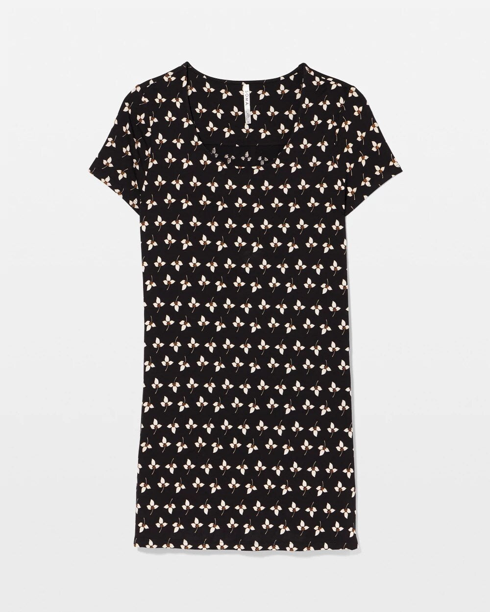 Soma / Short Sleeve Scoop Neck Sleepshirt PEACEFUL PETALS BLACK