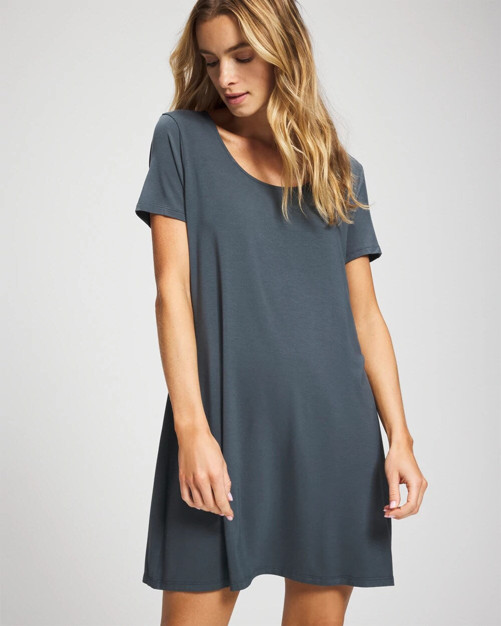 Soma / Short Sleeve Scoop Neck Sleepshirt PETROL