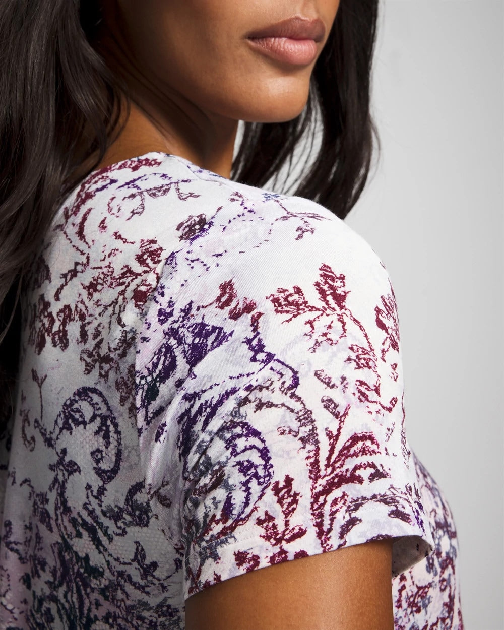Soma / Short Sleeve Scoop Neck Sleepshirt LACE HARMONY LILAC