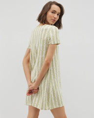 Soma / Short Sleeve Scoop Neck Sleepshirt CHILL STRIPE CHAMPAGNE