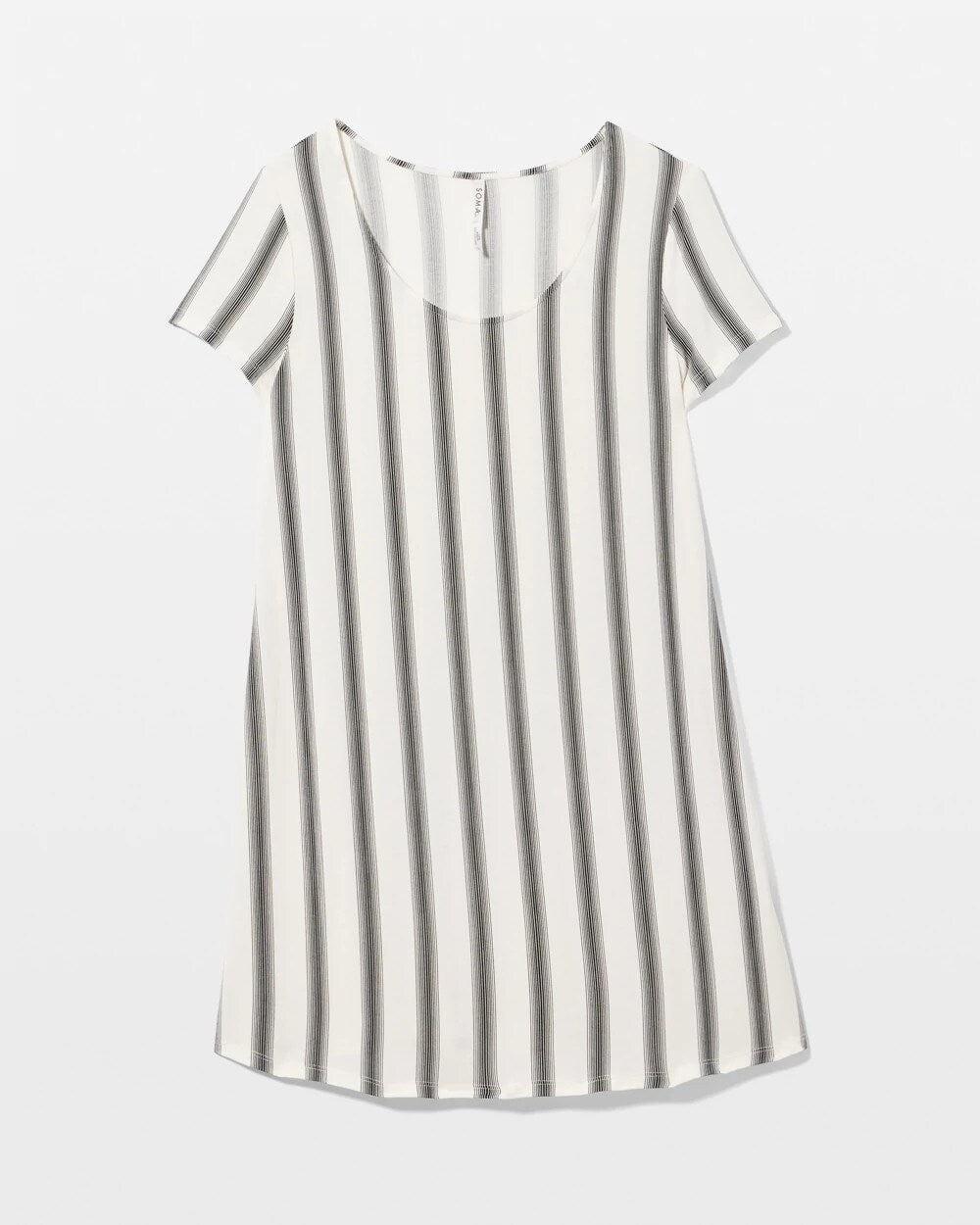 Soma / Short Sleeve Scoop Neck Sleepshirt HAMPTON STRIPE BLACK