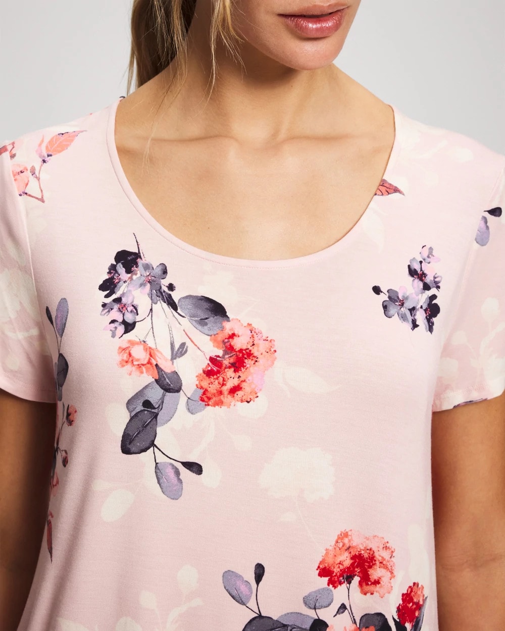 Soma / Short Sleeve Scoop Neck Sleepshirt FLORAL DREAMS PINK BLUSH