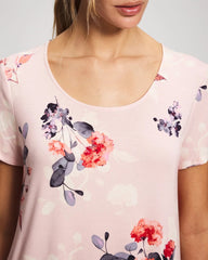 Soma / Short Sleeve Scoop Neck Sleepshirt FLORAL DREAMS PINK BLUSH