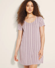 Soma / Short Sleeve Scoop Neck Sleepshirt AMITY STRIPE SEPIA ROSE