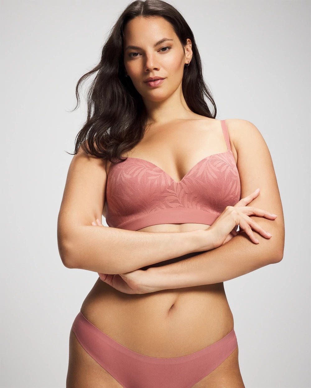Soma / Wireless Bra with Lace CLAY ROSE