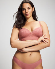 Soma / Wireless Bra with Lace CLAY ROSE