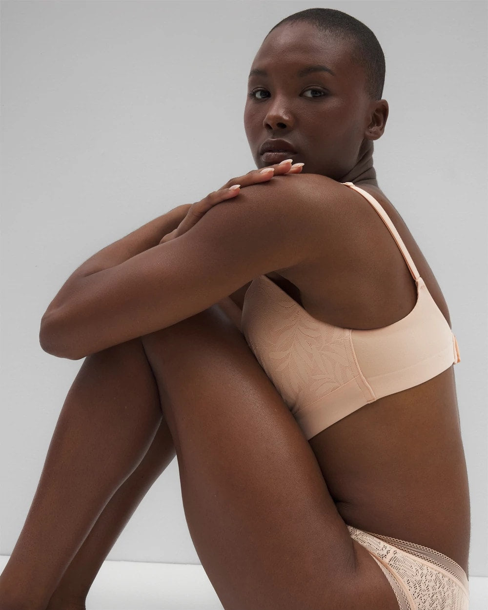 Soma / Wireless Bra with Lace PEACH PARFAIT