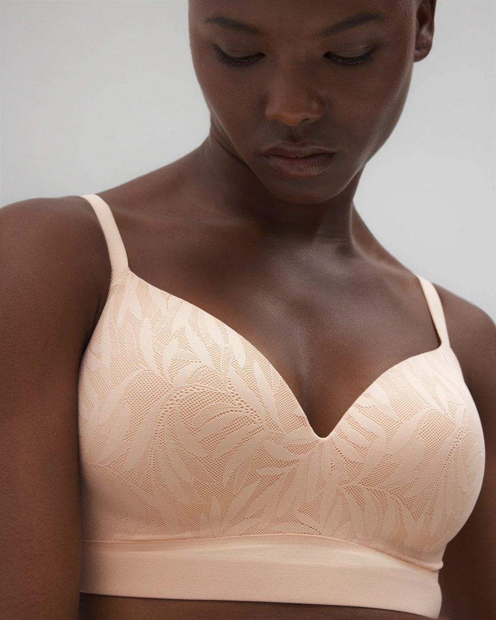 Soma / Wireless Bra with Lace PEACH PARFAIT