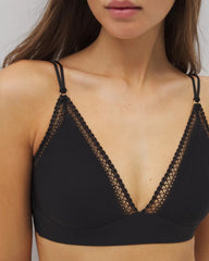 Soma / Geo Lace Trim Bralette BLACK