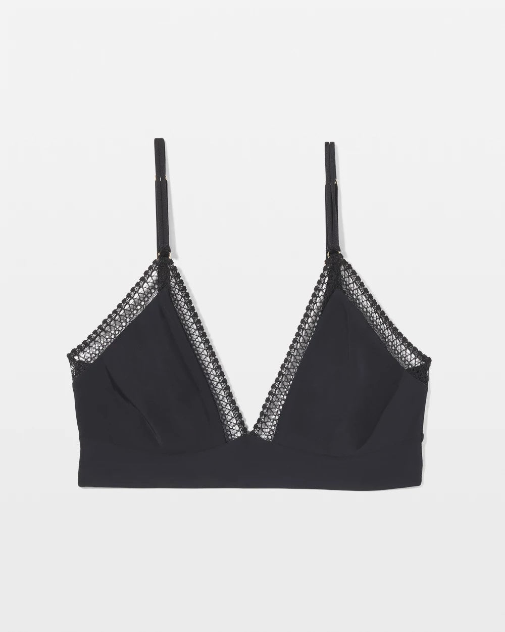 Soma / Geo Lace Trim Bralette BLACK