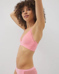 Soma / Geo Lace Trim Bralette PINK GUAVA