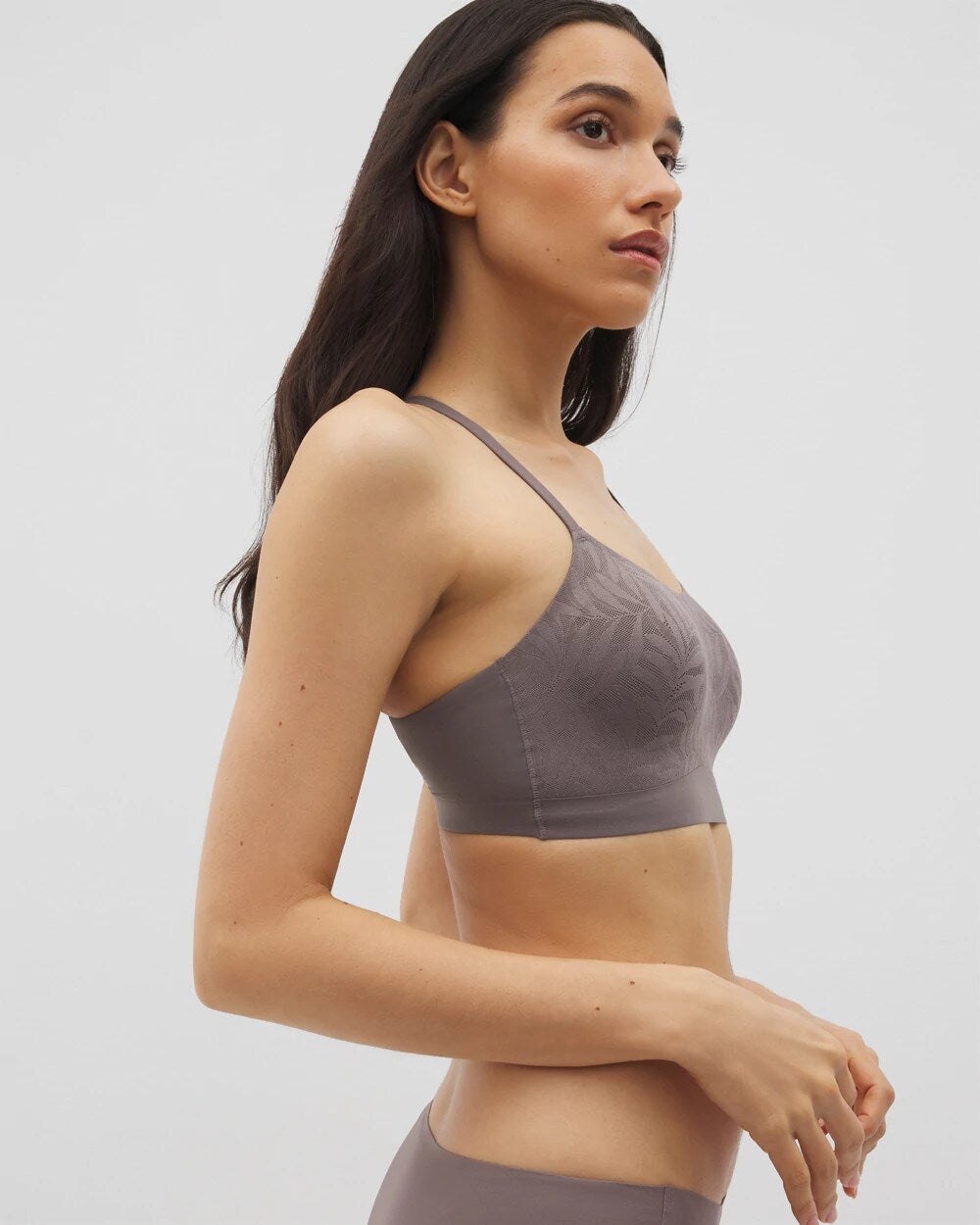 Soma / Lace Adjustable Bralette GRAY ABYSS