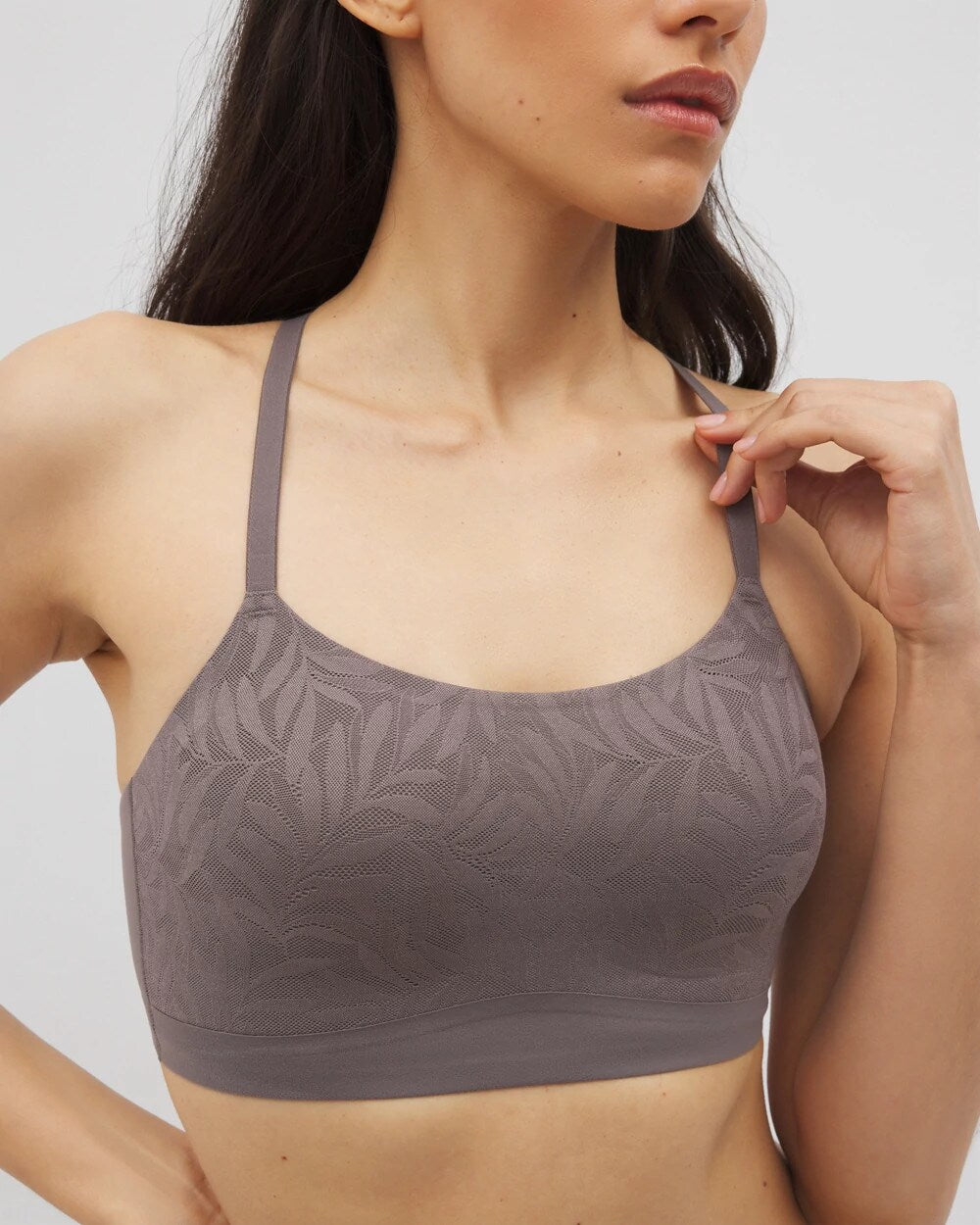Soma / Lace Adjustable Bralette GRAY ABYSS