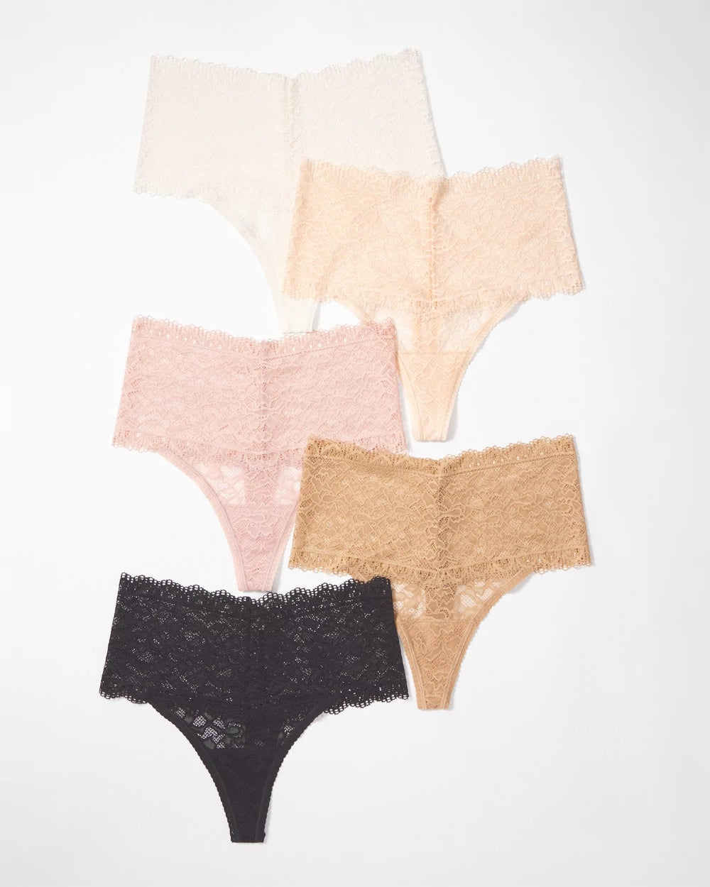 Soma / High-Waist Thong Panty with Enchanting Lace 5 Pack BASIC MULTI PACK