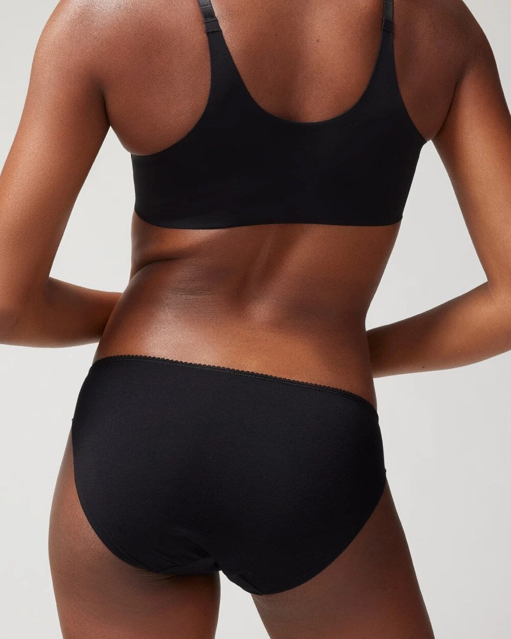 Soma / Cotton Blend Bikini Panty with Lace BLACK