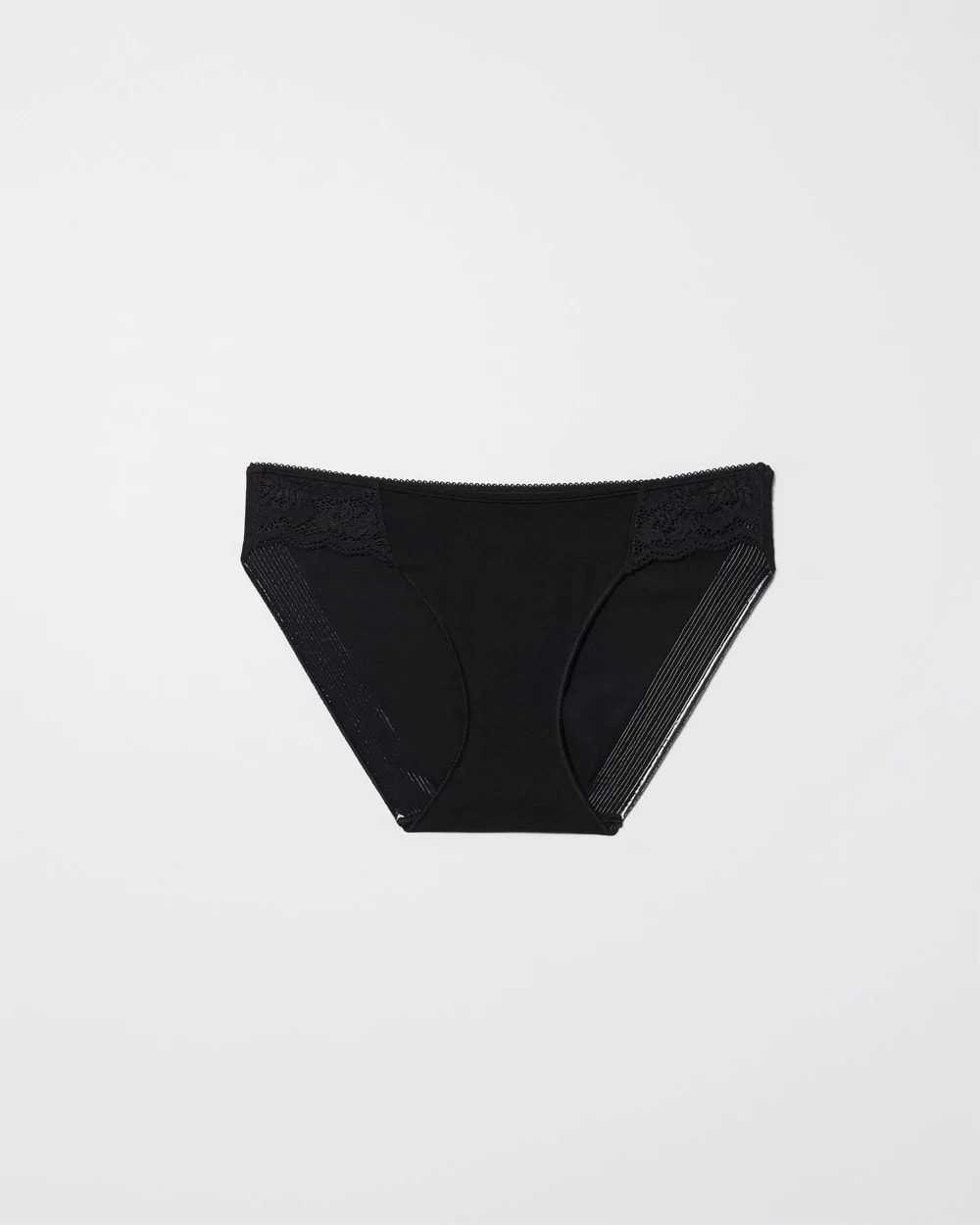 Soma / Cotton Blend Bikini Panty with Lace BLACK