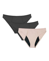 Soma / <sup class="sup-symbol">®</sup> 3-Pack Leakproof Bikini BLACK/SAND MULTI PACK