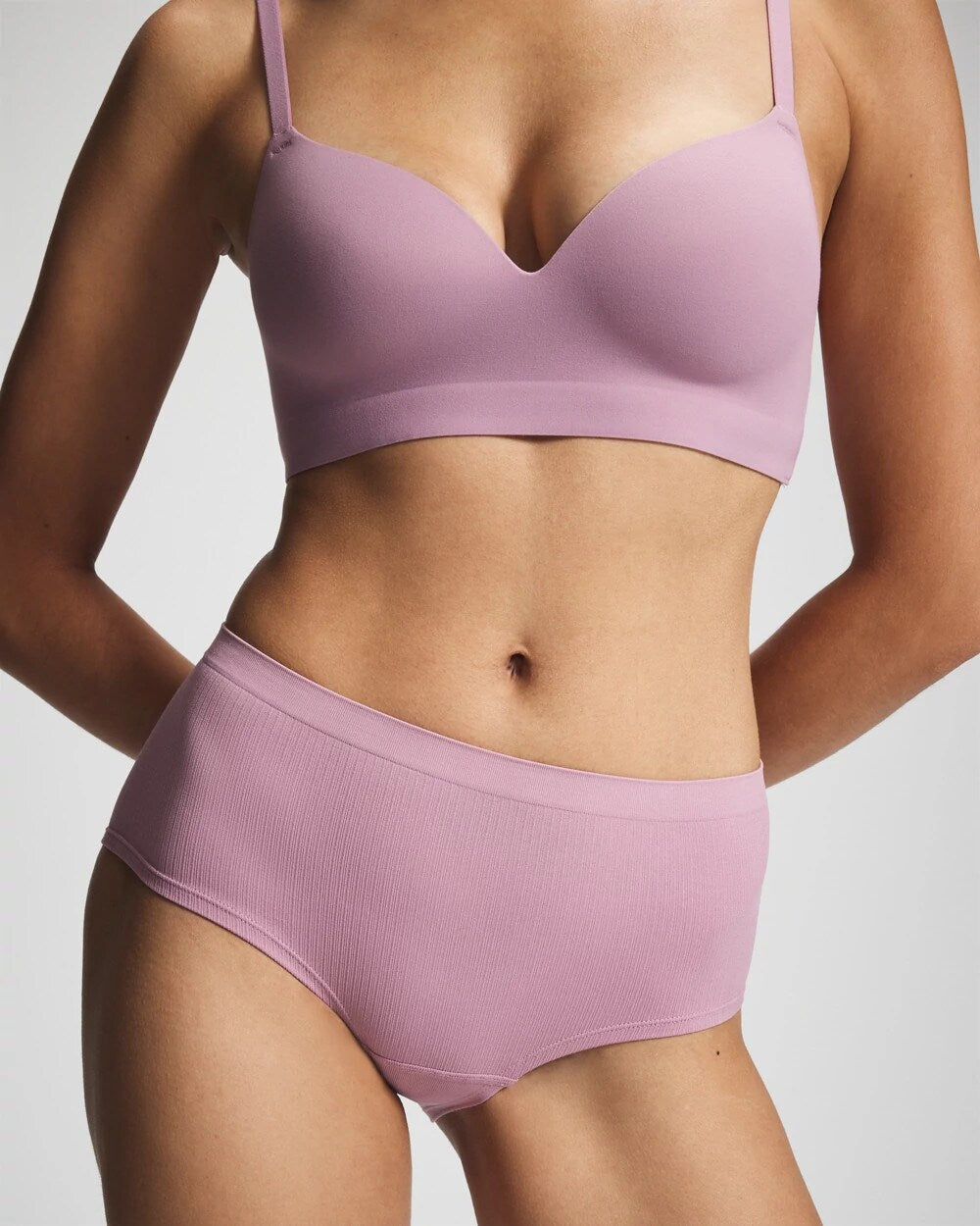 Soma / Seamless Rib Boyshort Panty LILAC WINE