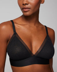 Soma / Triangle Bralette with Lace BLACK