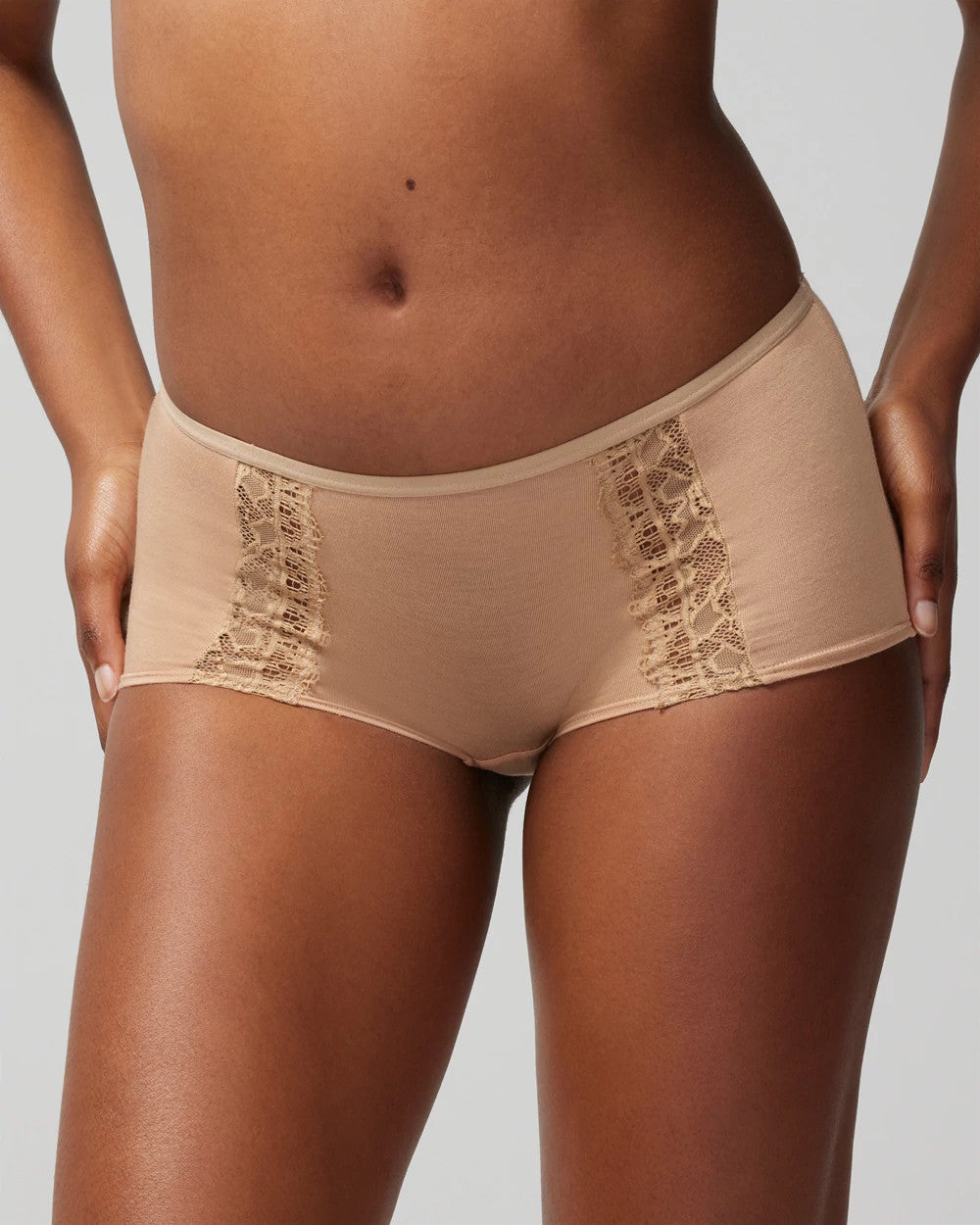 Soma / Boyshort Panty with Enchanting Lace WARM AMBER