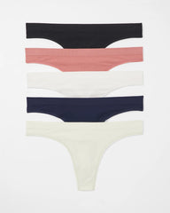 Soma / Rib Thong Panty 5 Pack ALOE WASH MULTIPACK