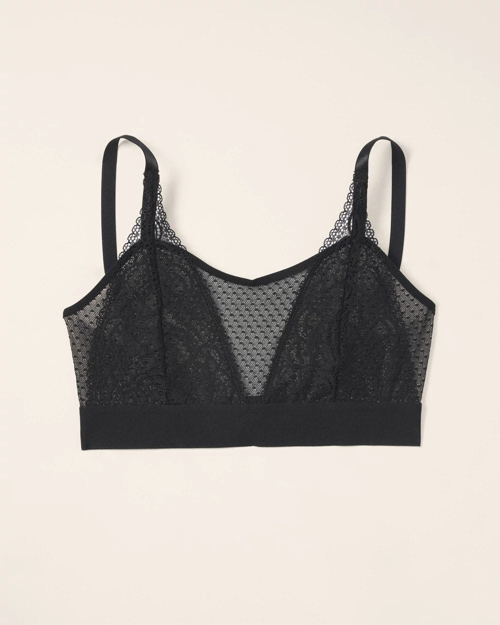 Soma / Wireless Pocketed Cupless Lace Bralette BLACK