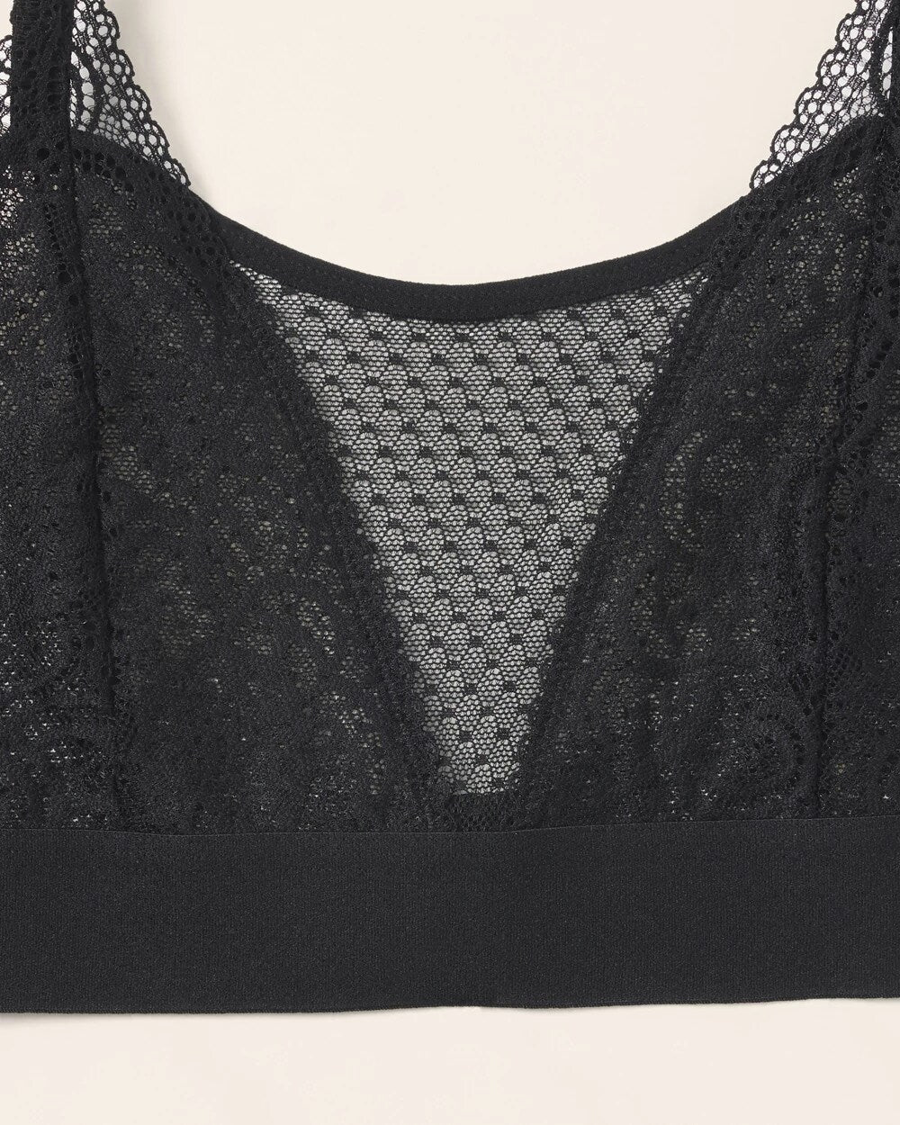 Soma / Wireless Pocketed Cupless Lace Bralette BLACK