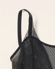 Soma / Wireless Pocketed Cupless Lace Bralette BLACK