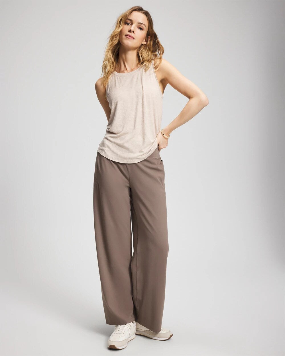 Soma / High-Waist Wide-Leg Pants DARK TAUPE