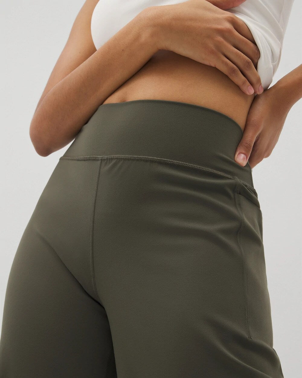 Soma / High-Waist Wide-Leg Pants DARK GRAY OLIVE