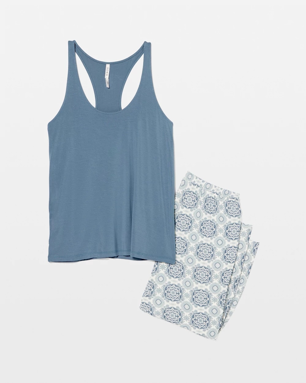 Soma / Tank + Crop Pants Pajama Set HAVEN TILE MINI GREEN