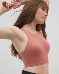 Soma / High-Neck Yoga Bra CLAY ROSE