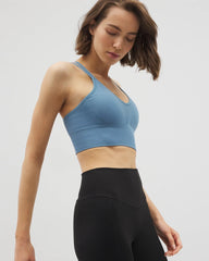 Soma / Longline Bra with Strappy Back BLUE HEAVEN