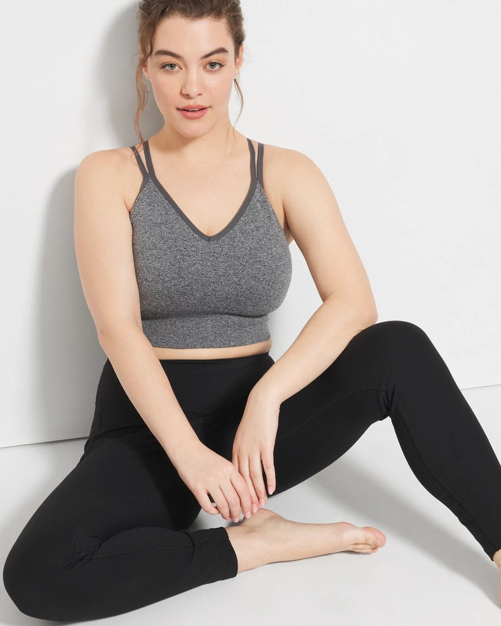 Soma / Soma Sport Longline Bra with Strappy Back HEATHER OBSIDIAN