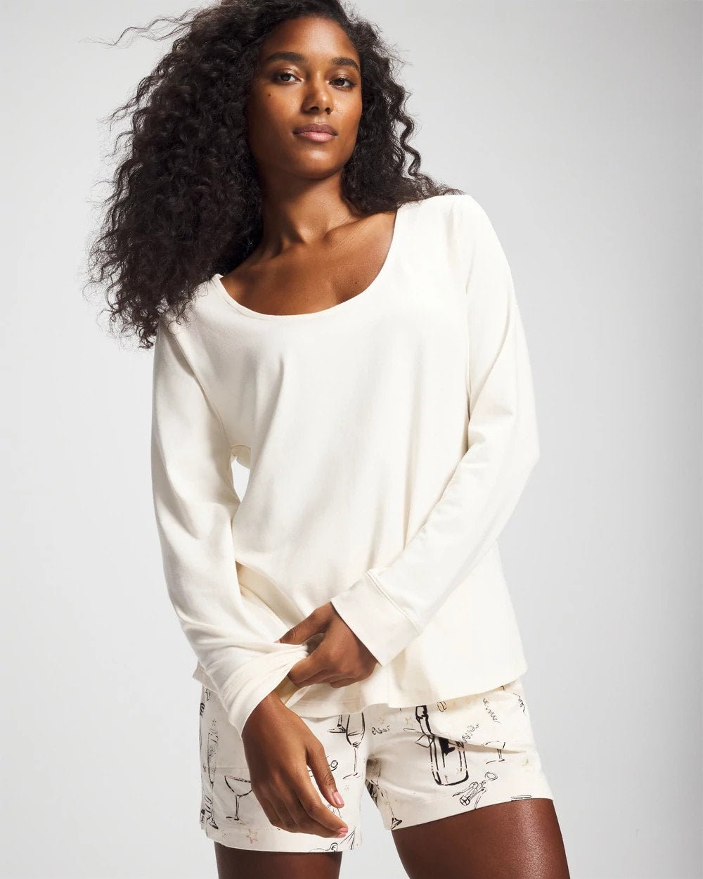Soma / Long Sleeve Pajama Top CHAMPAGNE DREAMS