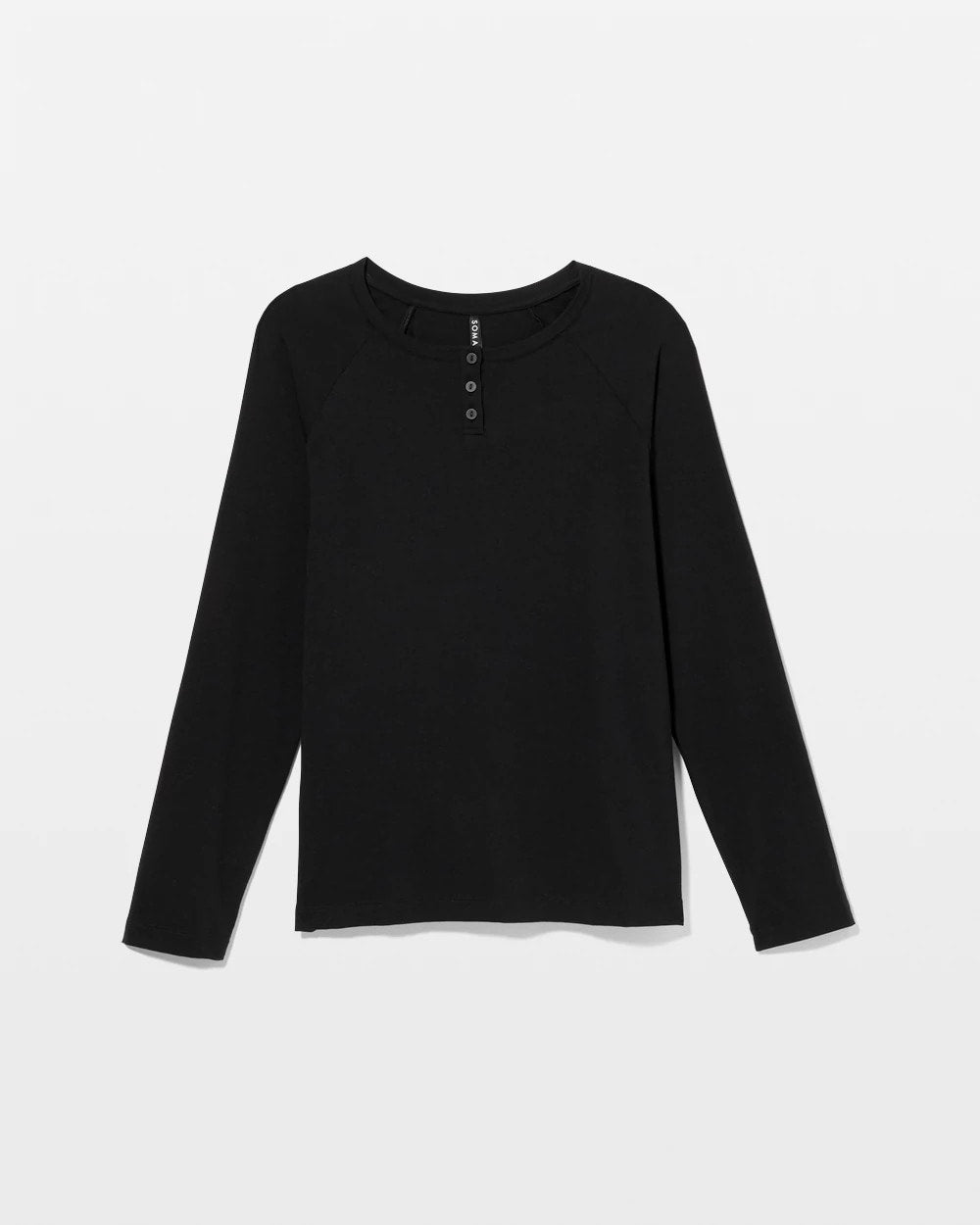 Soma / Men's Henley Pajama Top BLACK