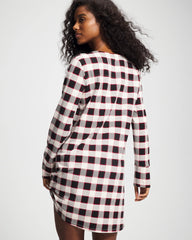 Soma / Long-Sleeve Sleepshirt DREAMSCAPE PLAID BLACK
