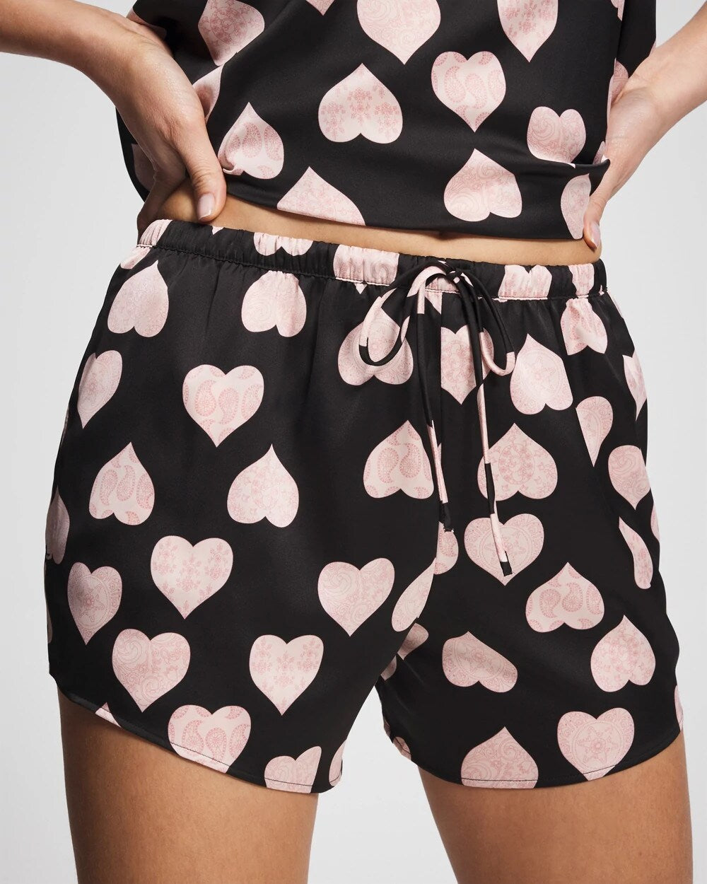 Soma / Pajama Shorts MANDALA HEARTS BLACK