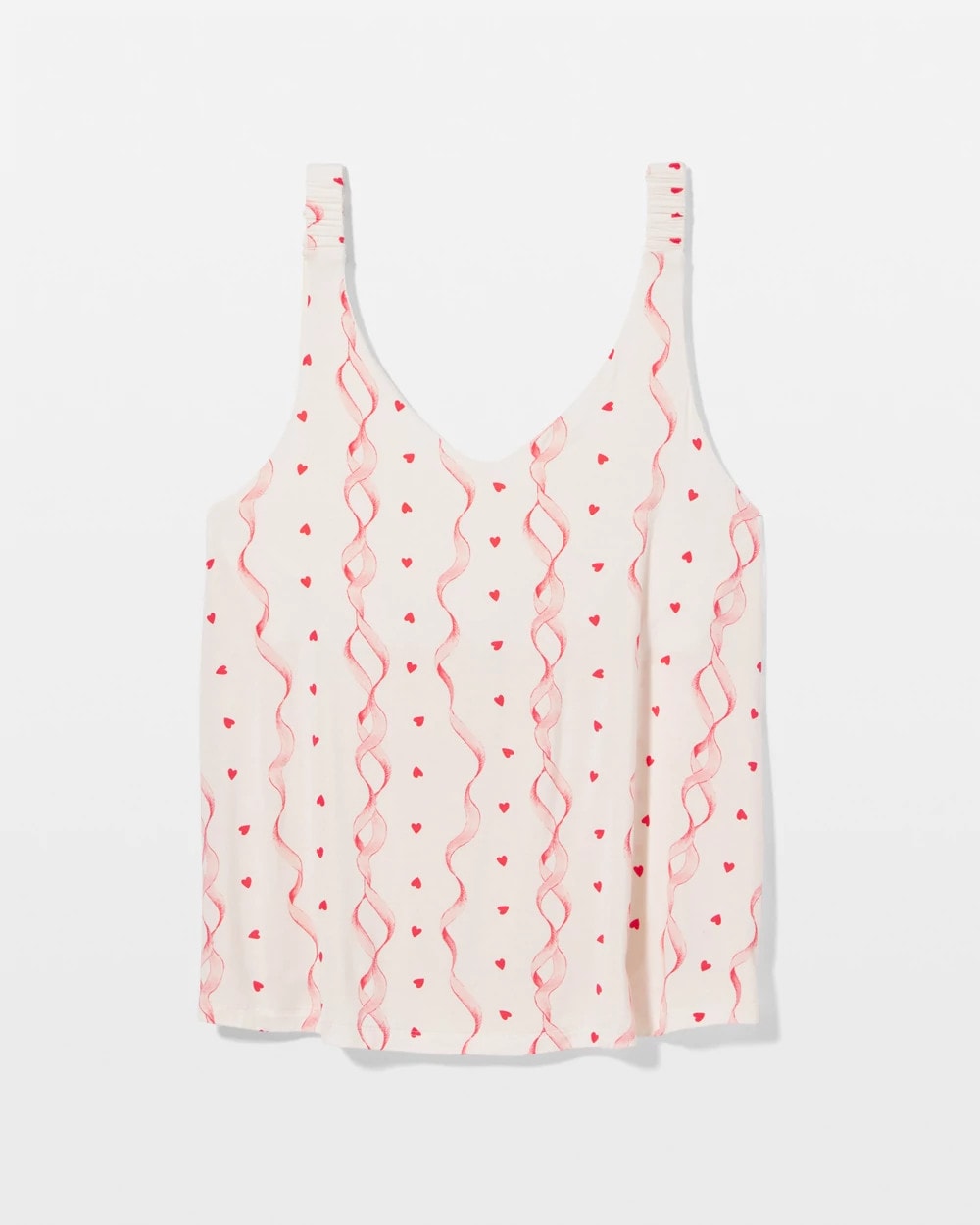 Soma / Shirred Strap Pajama Tank COQUETTE VALENTINE CHAMP