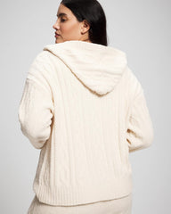 Soma / Cable Knit Plush Hoodie PARCHMENT