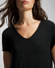 Soma / Short Sleeve Long Sleepshirt BLACK