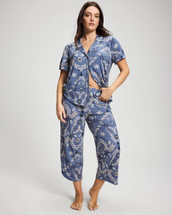 Soma / Piped Crop Pajama Pants BOTANICAL TILE SUNDOWN