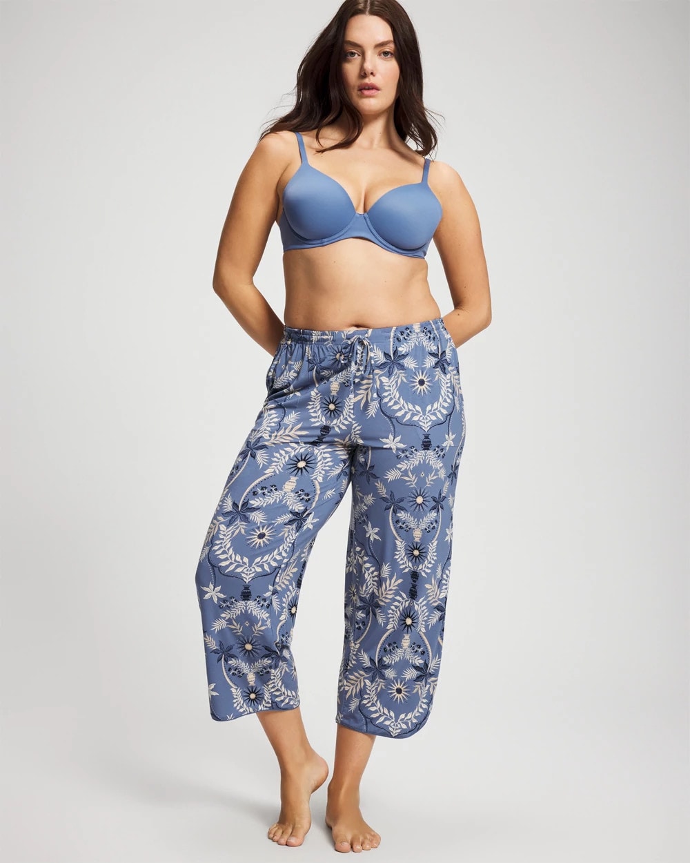 Soma / Piped Crop Pajama Pants BOTANICAL TILE SUNDOWN