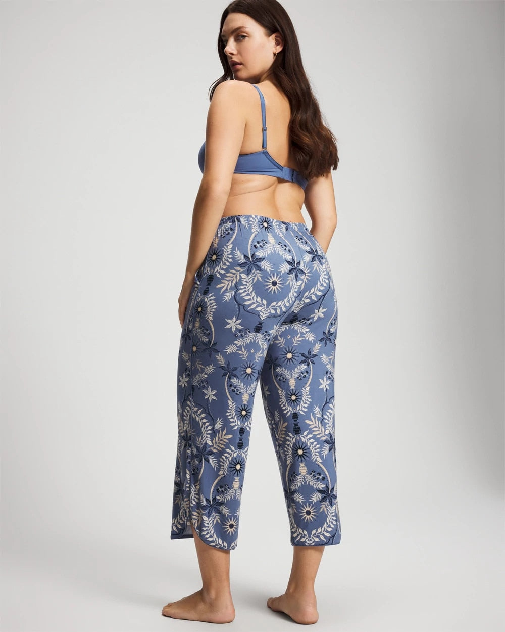 Soma / Piped Crop Pajama Pants BOTANICAL TILE SUNDOWN